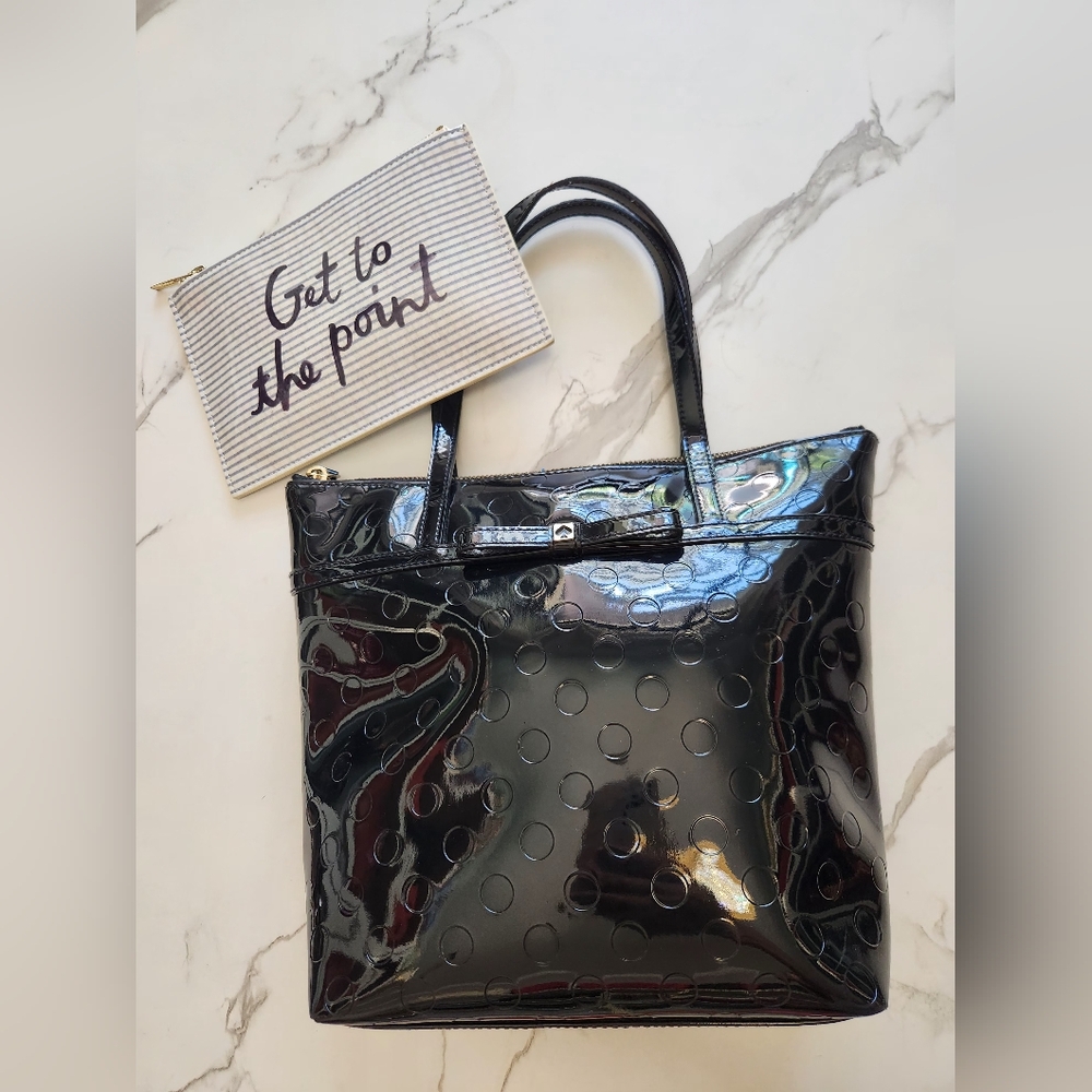Kate Spade Bundle. EUC Black Patent Leather purse and a KS Pouch! 2 Pcs!